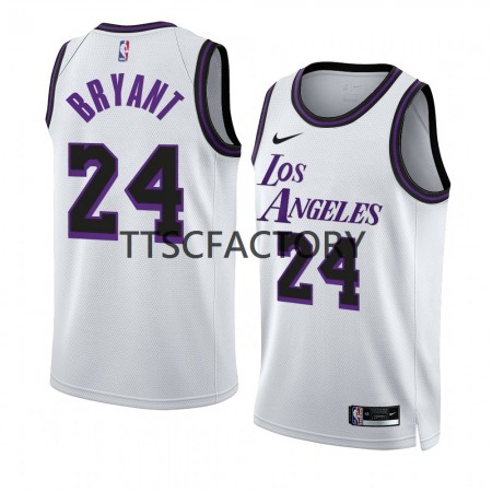 Maillot Basket Homme Los Angeles Lakers Kobe Bryant 24 Nike 2022-23 City Edition Blanc Swingman